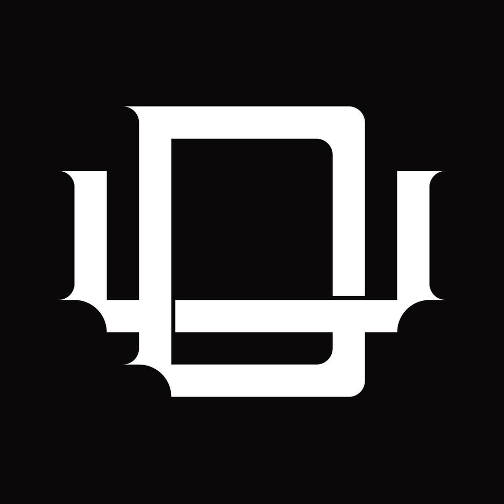 ud logo monogram met wijnoogst overlappende gekoppeld stijl ontwerp sjabloon vector