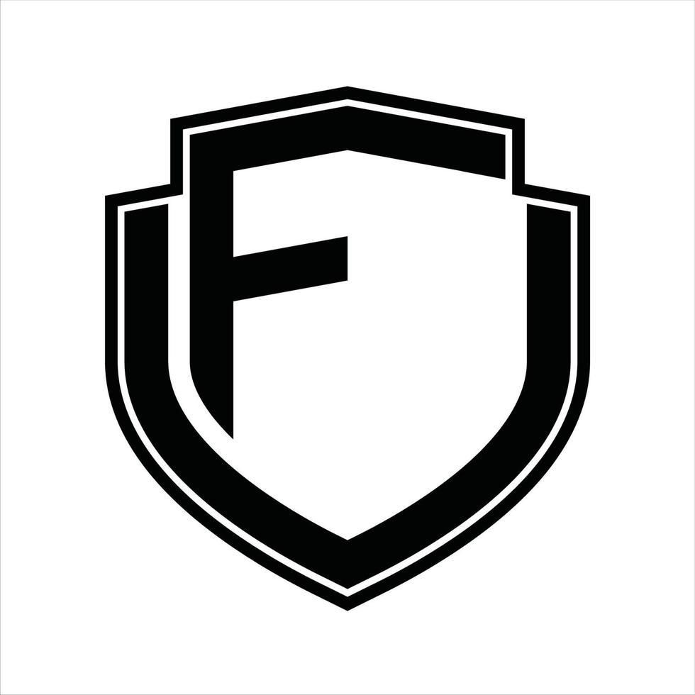 fu logo monogram wijnoogst ontwerp sjabloon vector