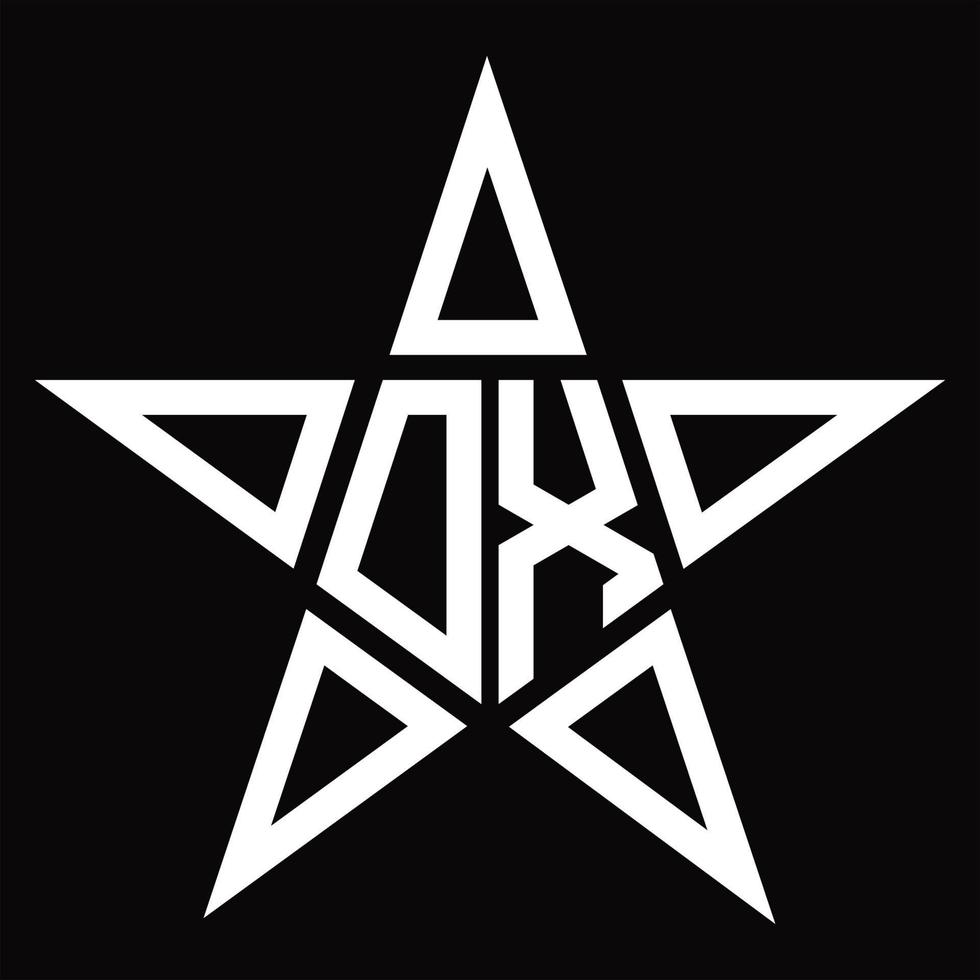 os logo monogram met ster vorm ontwerp sjabloon vector