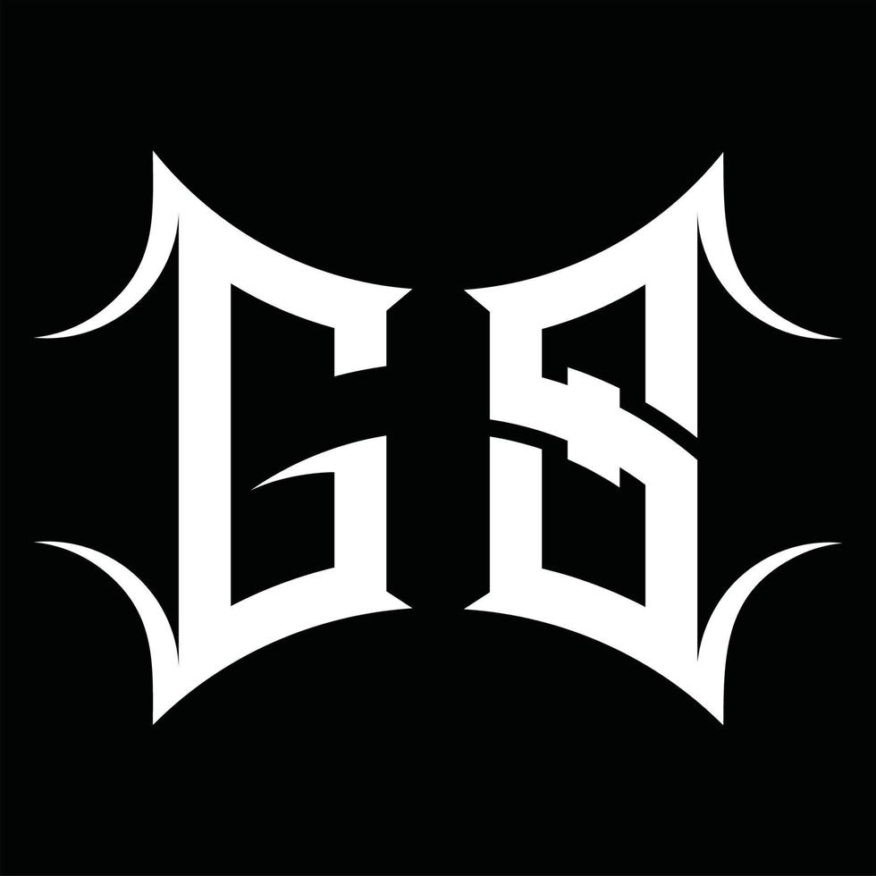 gs logo monogram met abstract vorm ontwerp sjabloon vector