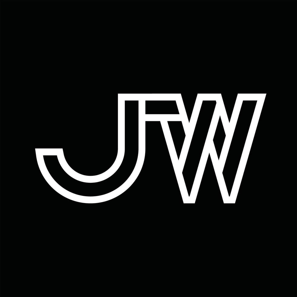 jw logo monogram met lijn stijl negatief ruimte vector