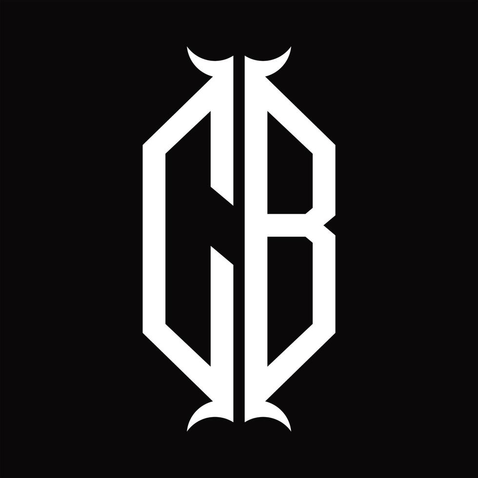 cb logo monogram met toeter vorm ontwerp sjabloon vector