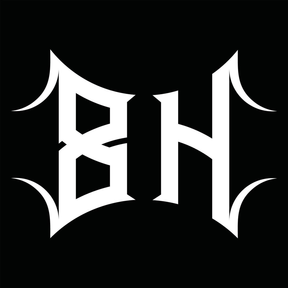 bh logo monogram met abstract vorm ontwerp sjabloon vector