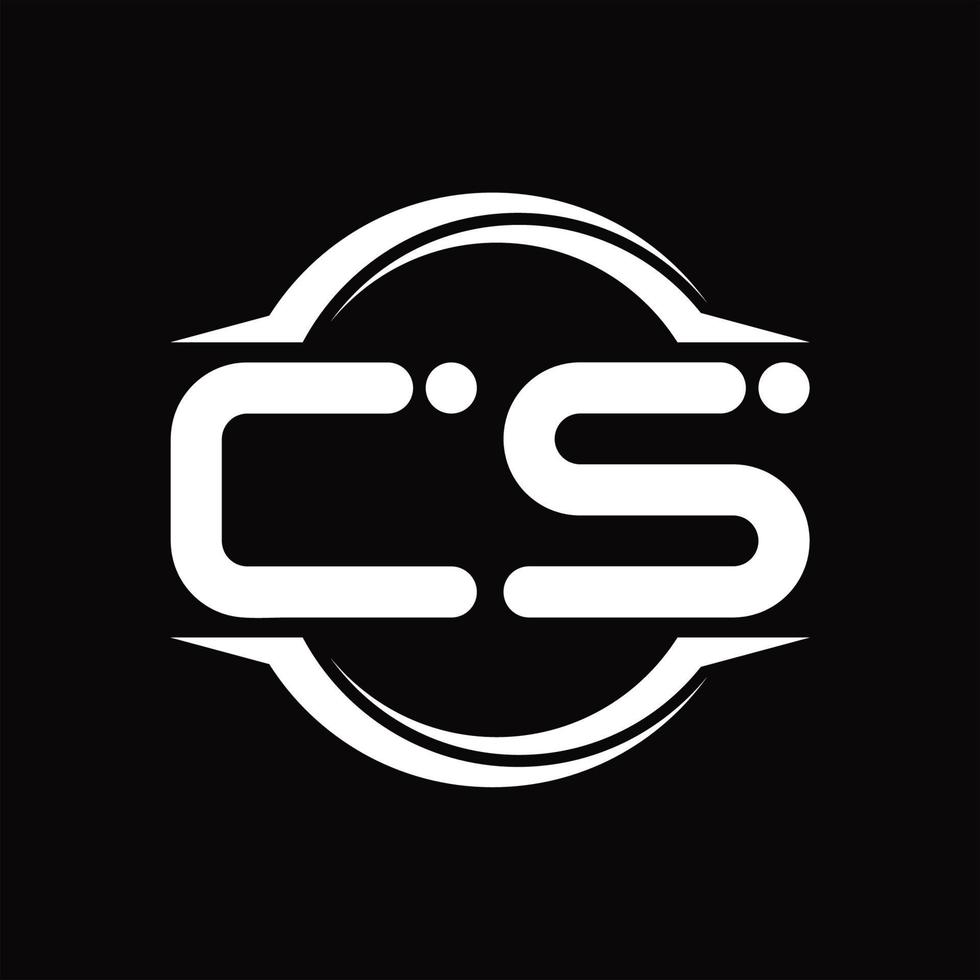 cs logo monogram met cirkel afgeronde plak vorm ontwerp sjabloon vector