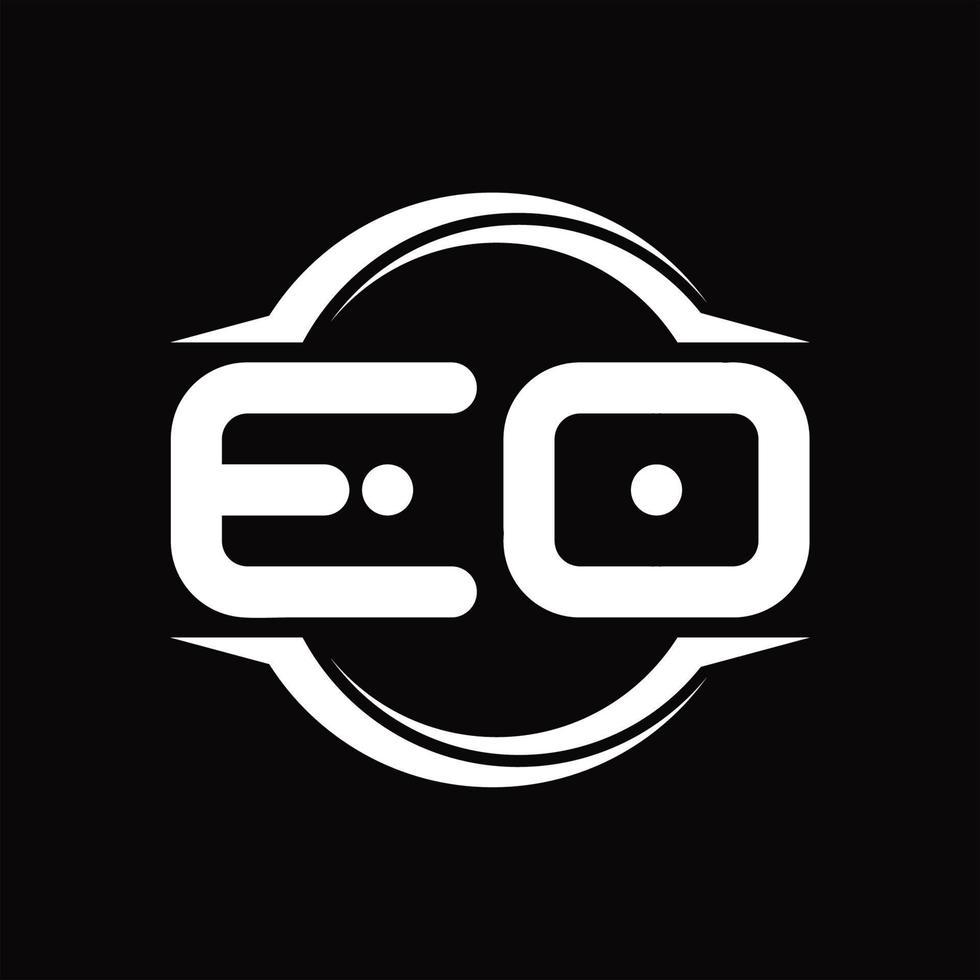 eo logo monogram met cirkel afgeronde plak vorm ontwerp sjabloon vector