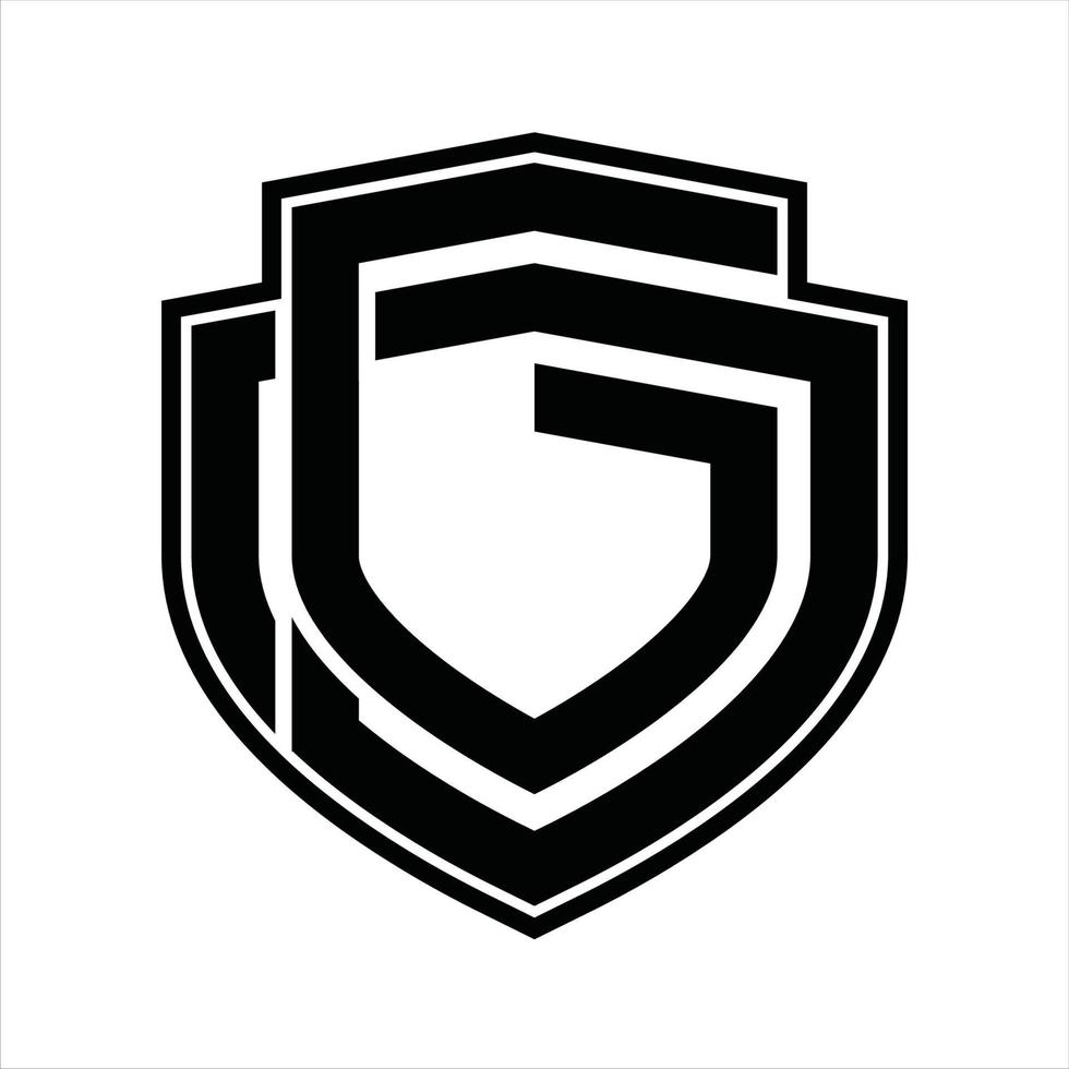 gd logo monogram wijnoogst ontwerp sjabloon vector