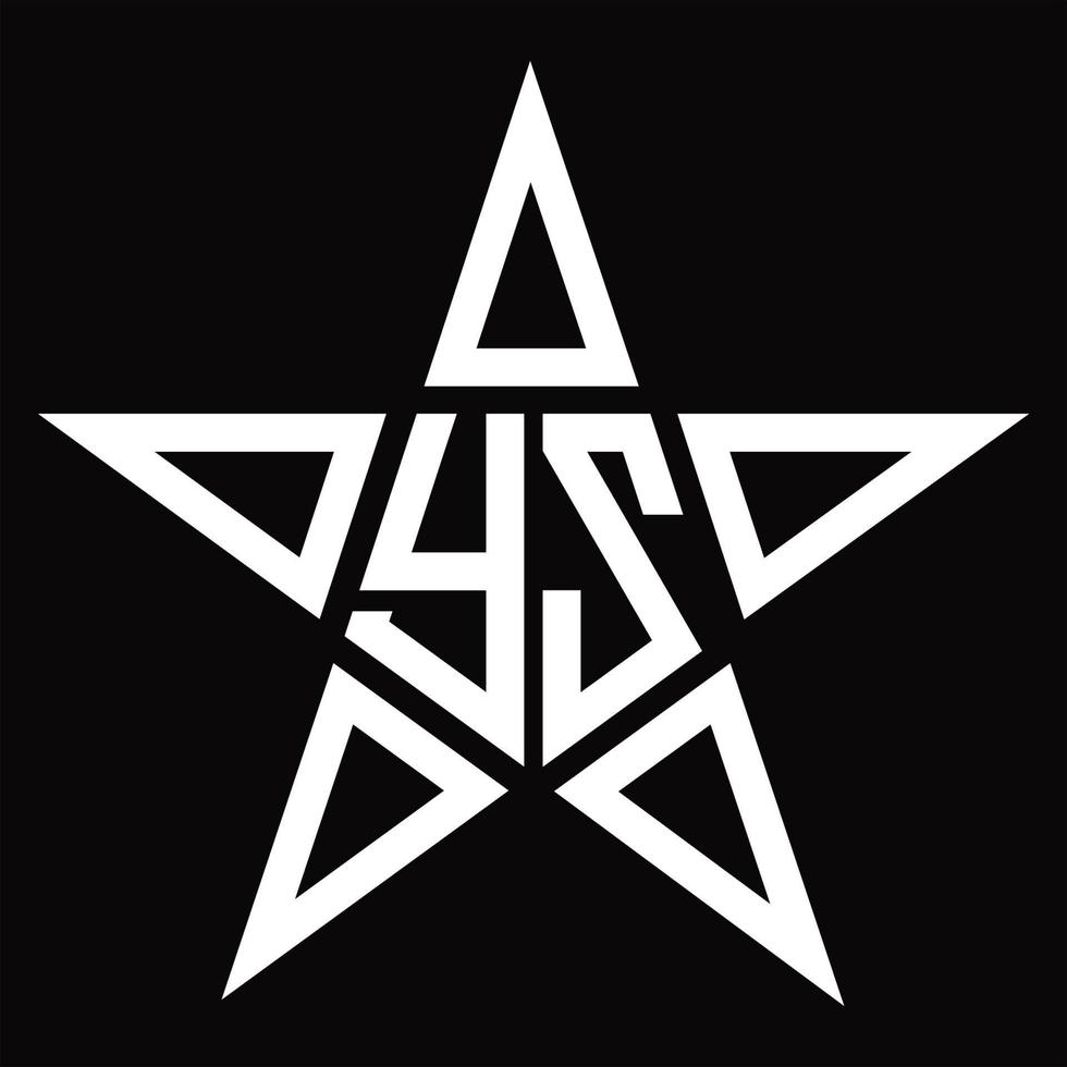 yz logo monogram met ster vorm ontwerp sjabloon vector