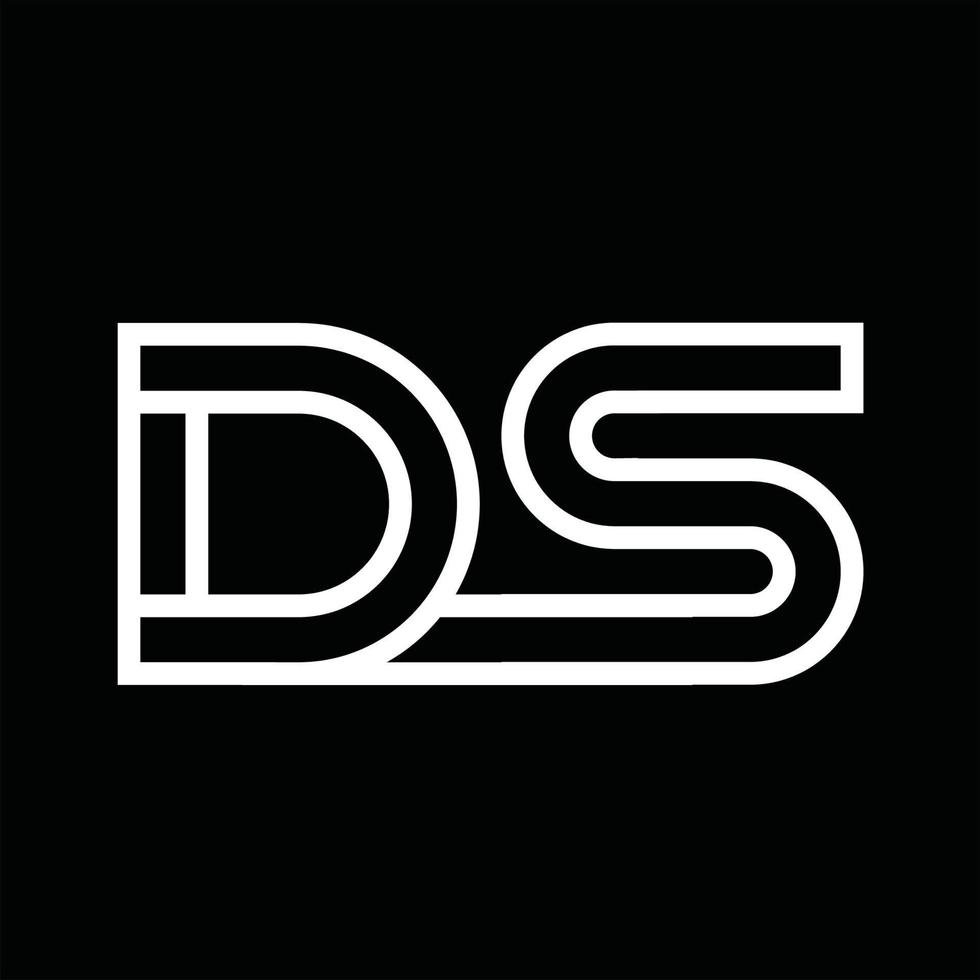 ds logo monogram met lijn stijl negatief ruimte vector