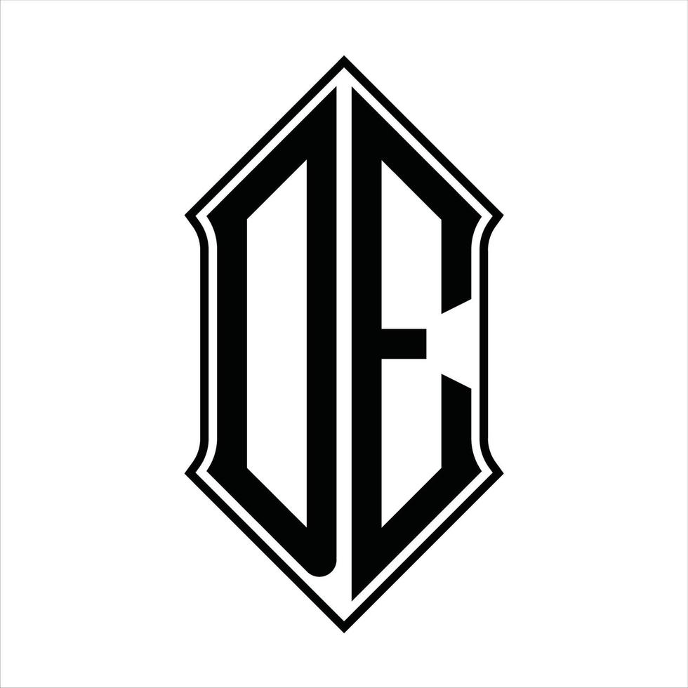 de logo monogram met schildvorm en schets ontwerp sjabloon vector icoon abstract