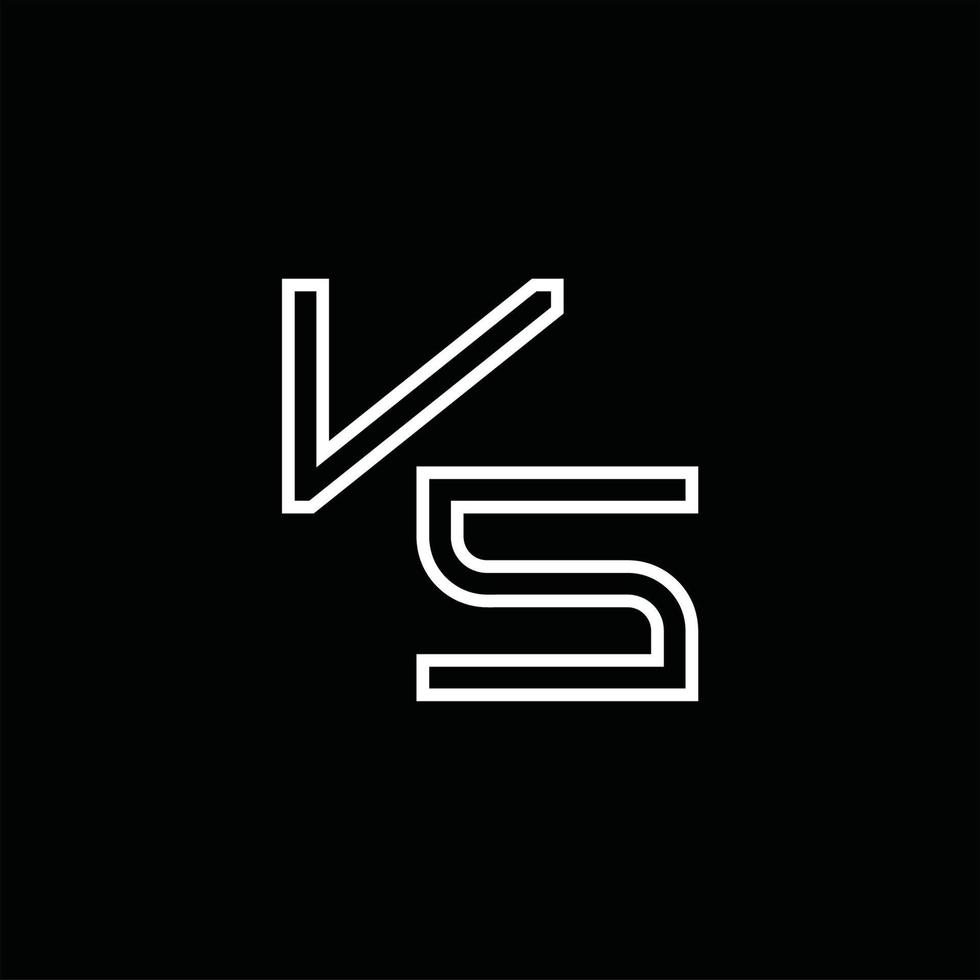 vs logo monogram met lijn stijl ontwerp sjabloon vector