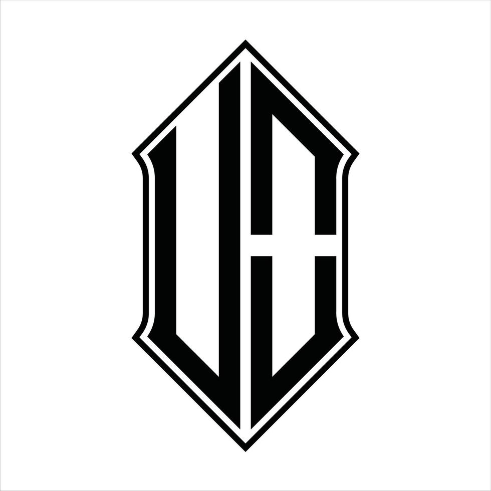 logo monogram met schildvorm en schets ontwerp sjabloon vector icoon abstract