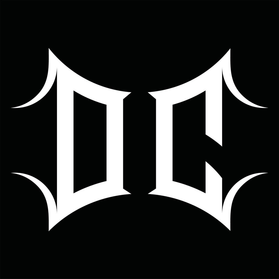 dc logo monogram met abstract vorm ontwerp sjabloon vector