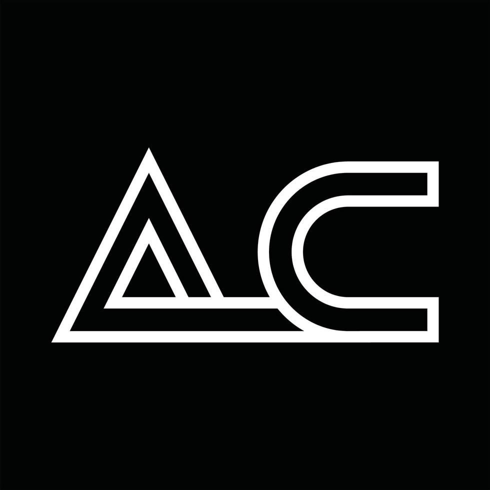 ac logo monogram met lijn stijl negatief ruimte vector