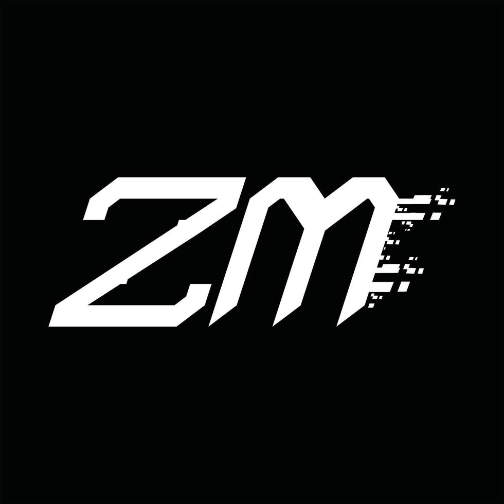 zm logo monogram abstract snelheid technologie ontwerp sjabloon vector