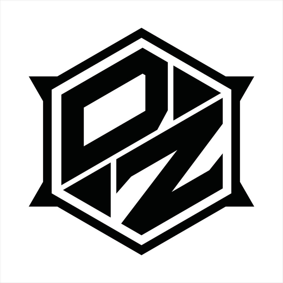 dz logo monogram ontwerp sjabloon vector