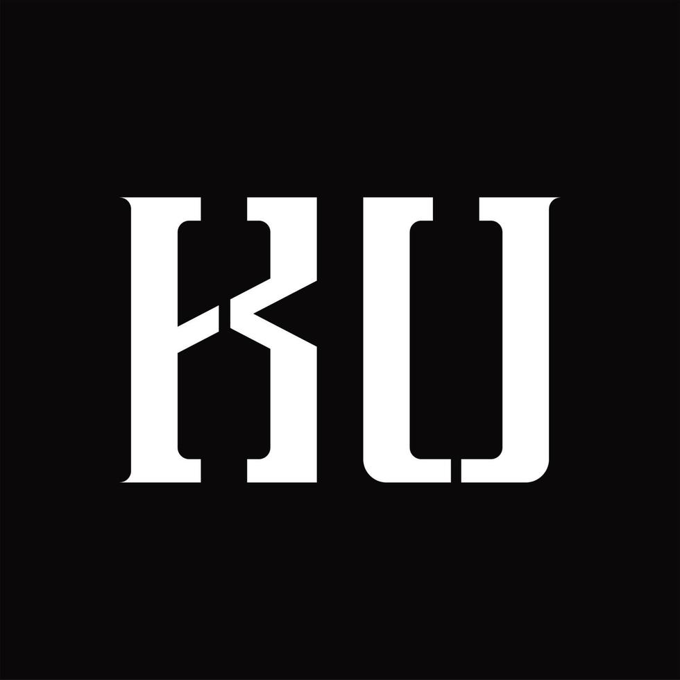 ku logo monogram met midden- plak ontwerp sjabloon vector