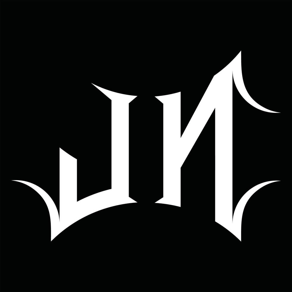 jn logo monogram met abstract vorm ontwerp sjabloon vector