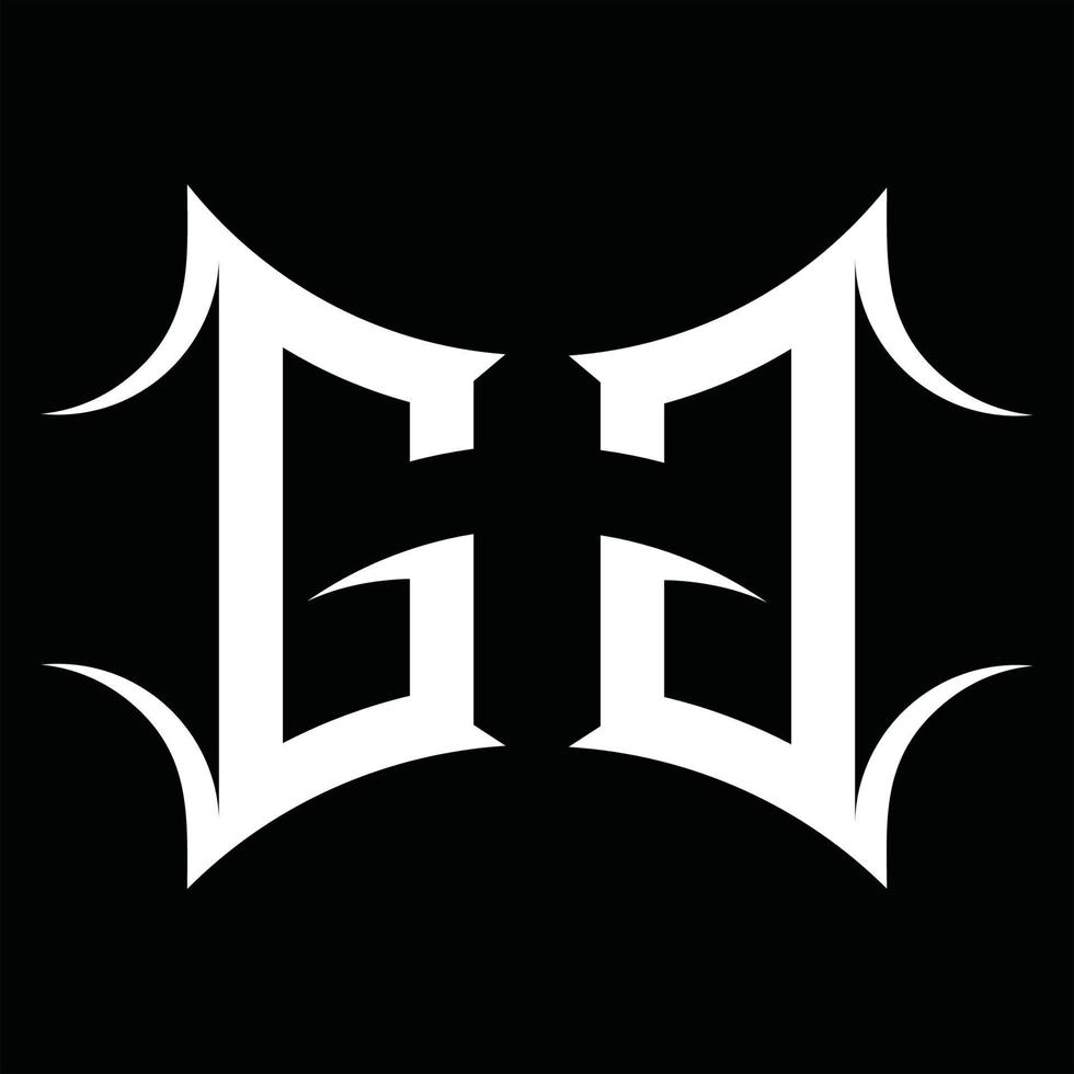 gg logo monogram met abstract vorm ontwerp sjabloon vector