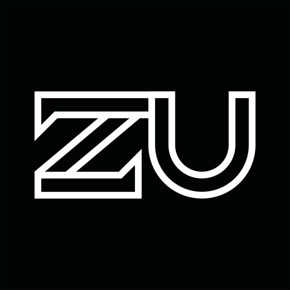 zu logo monogram met lijn stijl negatief ruimte vector