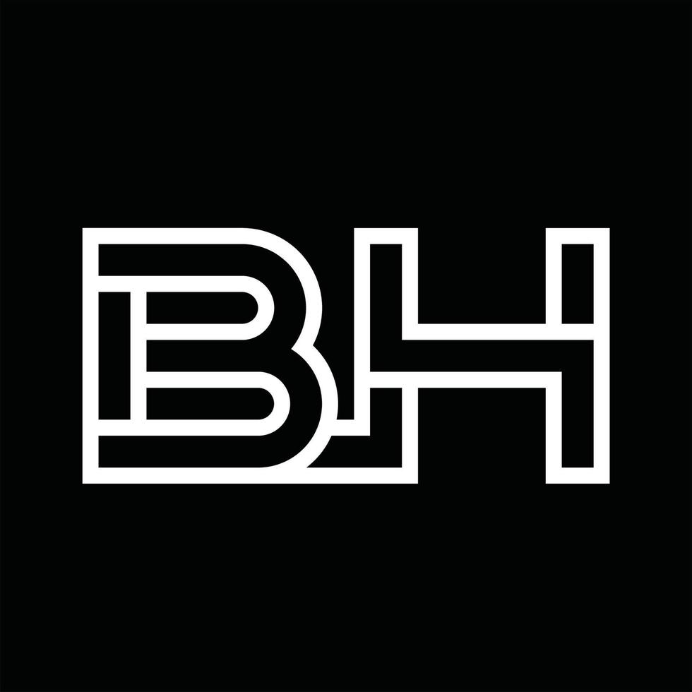 bh logo monogram met lijn stijl negatief ruimte vector