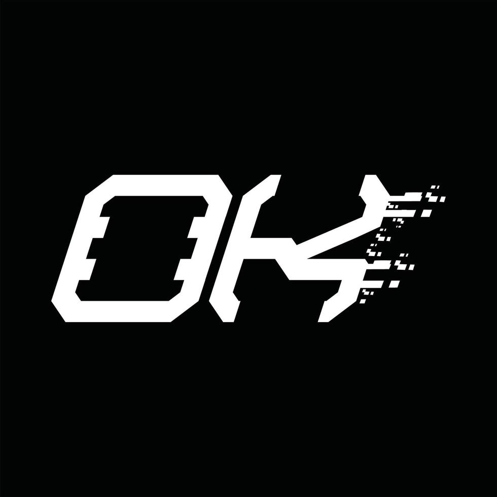 OK logo monogram abstract snelheid technologie ontwerp sjabloon vector