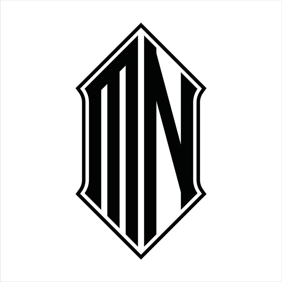 logo monogram met schildvorm en schets ontwerp sjabloon vector icoon abstract