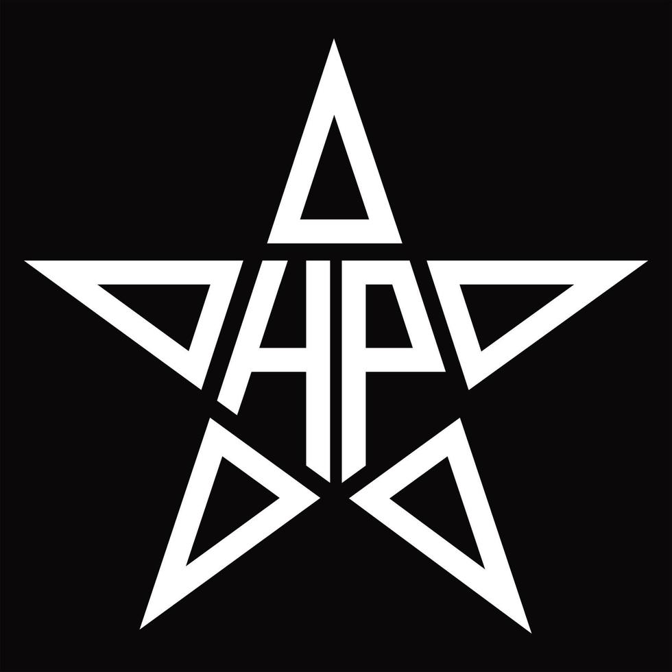 hp logo monogram met ster vorm ontwerp sjabloon vector
