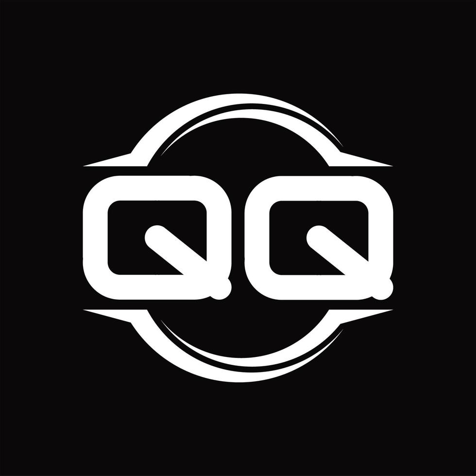 qq logo monogram met cirkel afgeronde plak vorm ontwerp sjabloon vector
