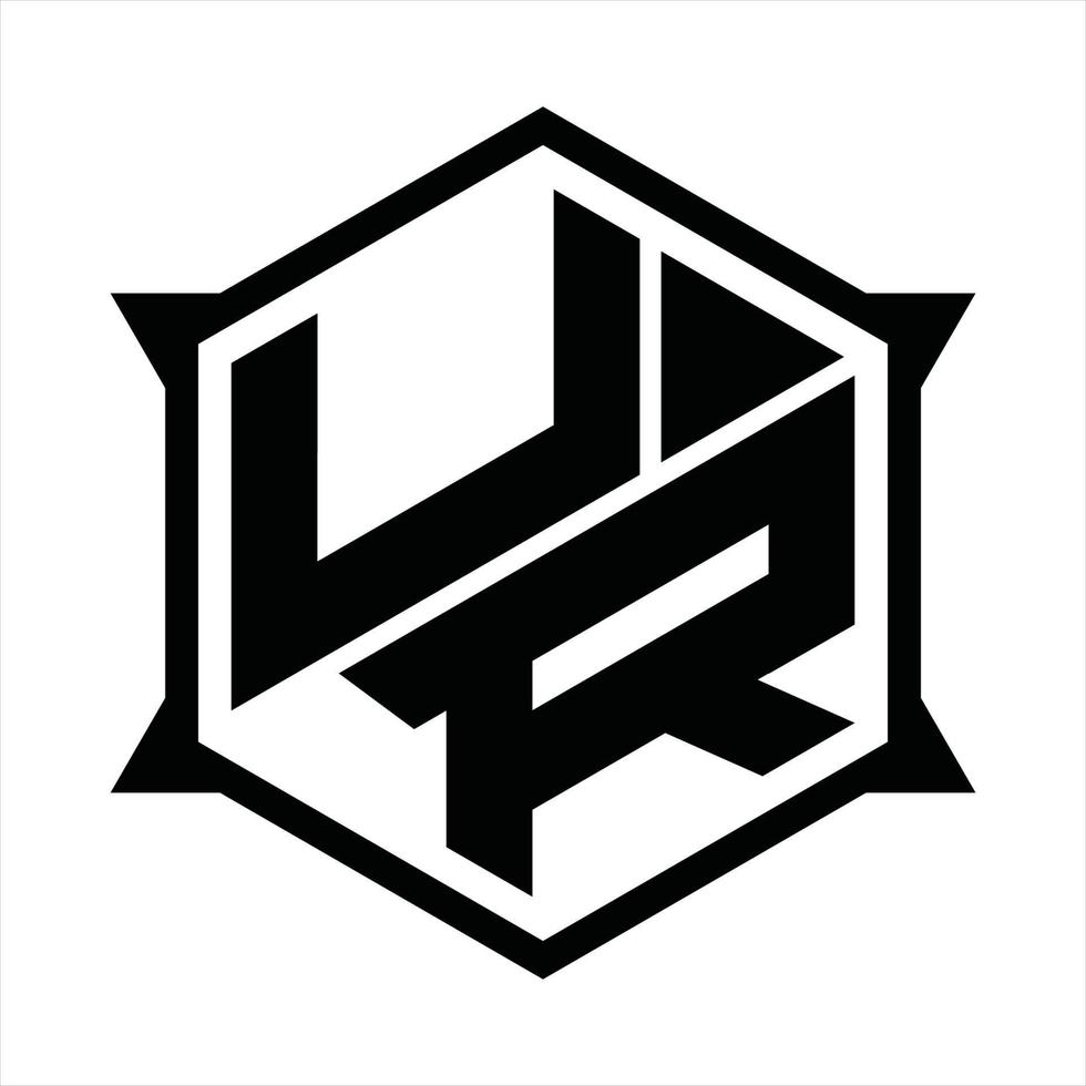 ur logo monogram ontwerp sjabloon vector