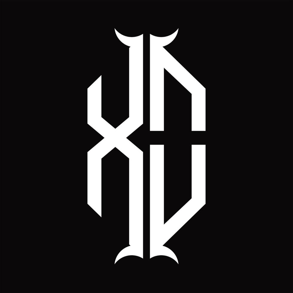 xo logo monogram met toeter vorm ontwerp sjabloon vector