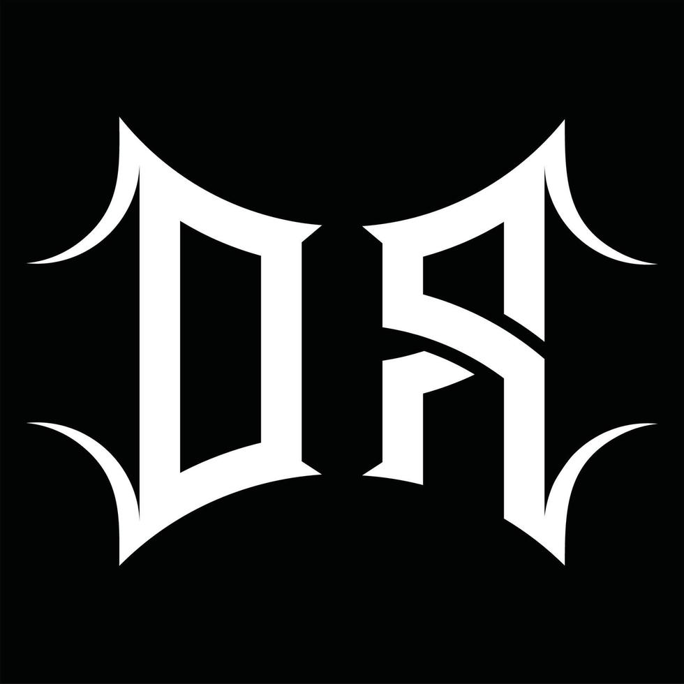 dr logo monogram met abstract vorm ontwerp sjabloon vector