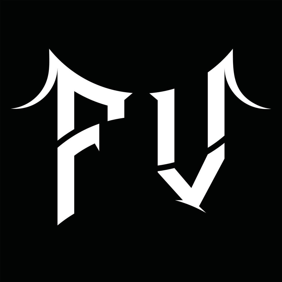 fv logo monogram met abstract vorm ontwerp sjabloon vector