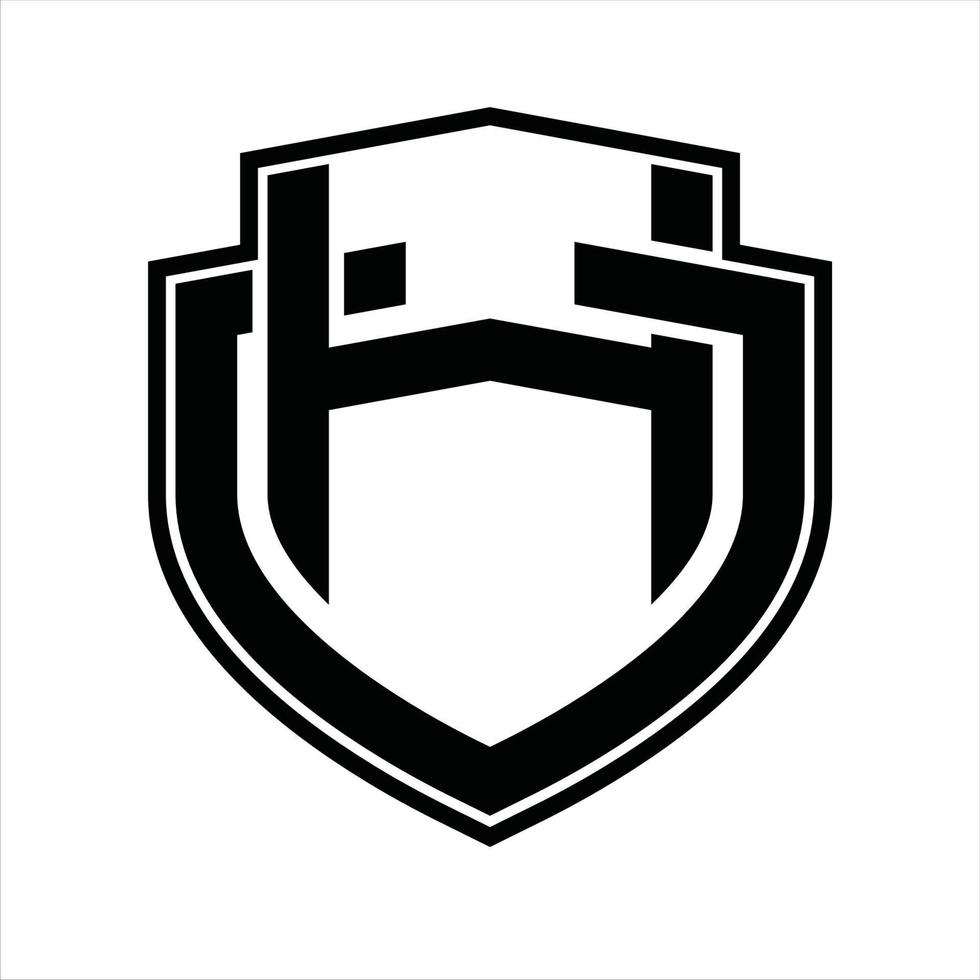 hv logo monogram wijnoogst ontwerp sjabloon vector