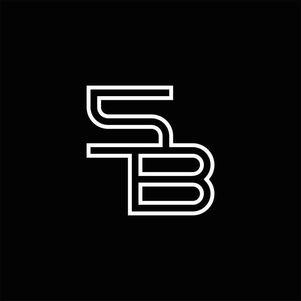 sb logo monogram met lijn stijl ontwerp sjabloon vector