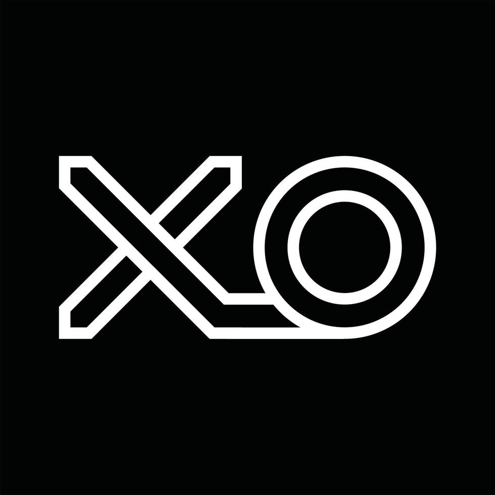 xo logo monogram met lijn stijl negatief ruimte vector