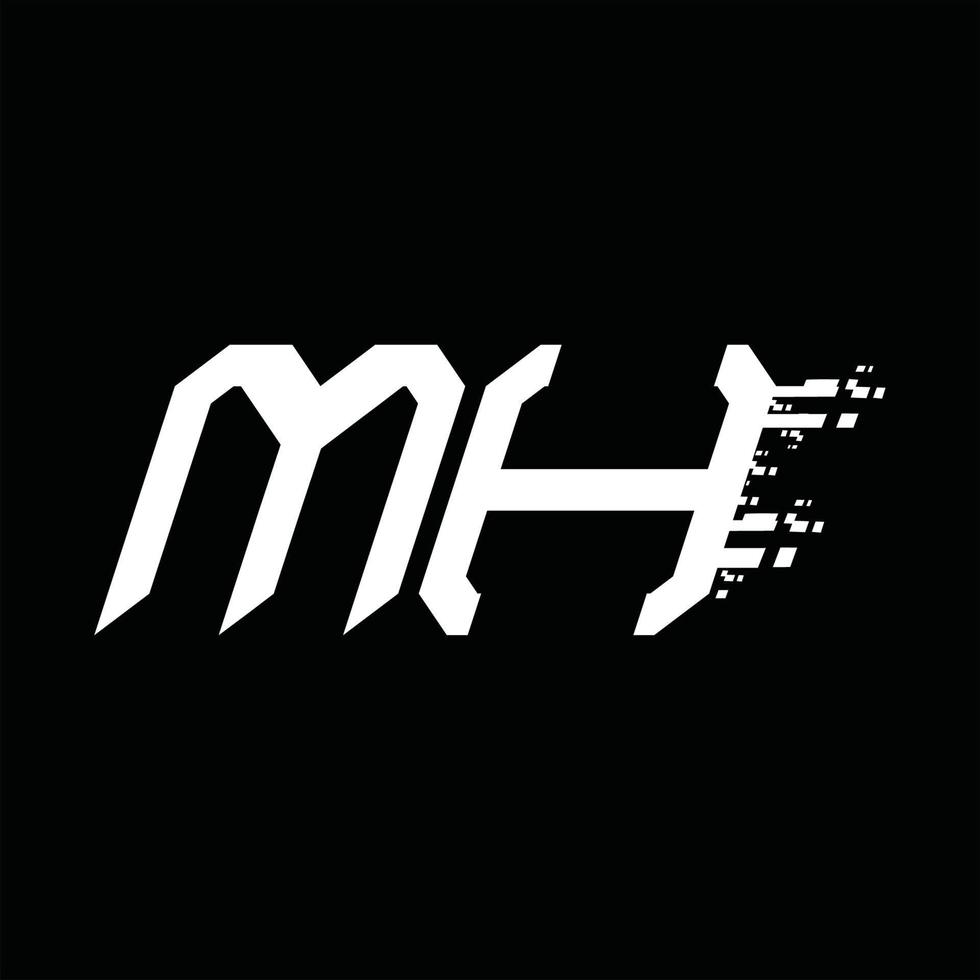 mh logo monogram abstract snelheid technologie ontwerp sjabloon vector