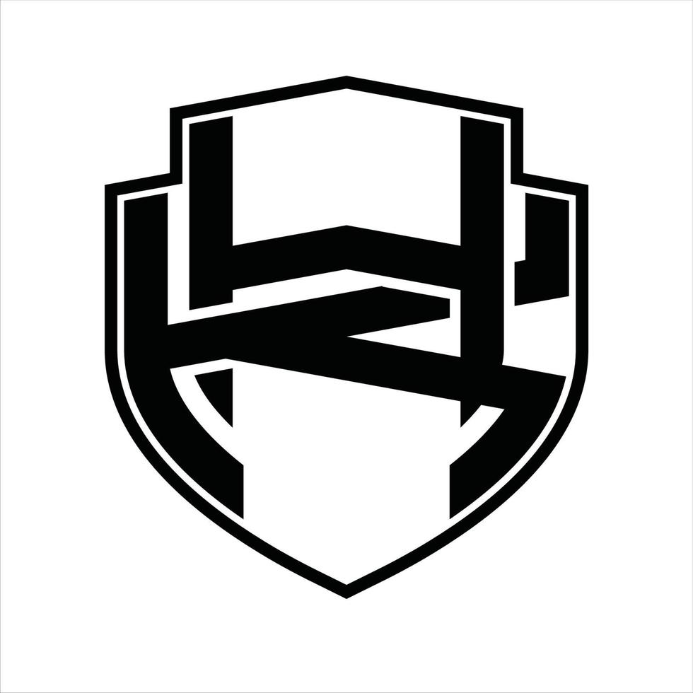 hk logo monogram wijnoogst ontwerp sjabloon vector