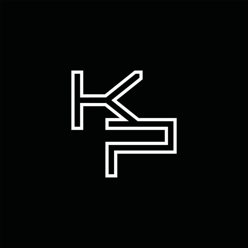 kp logo monogram met lijn stijl ontwerp sjabloon vector