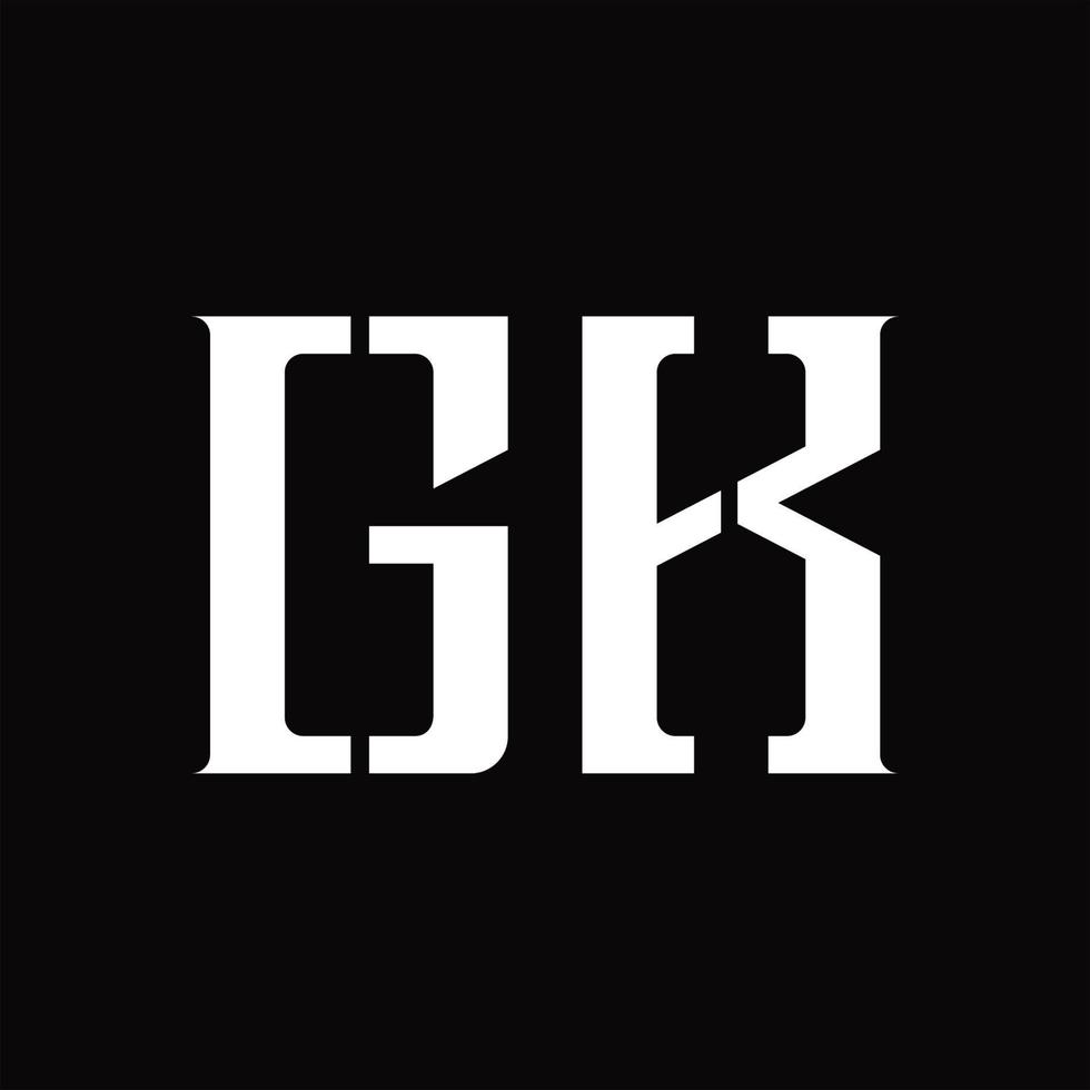 gk logo monogram met midden- plak ontwerp sjabloon vector