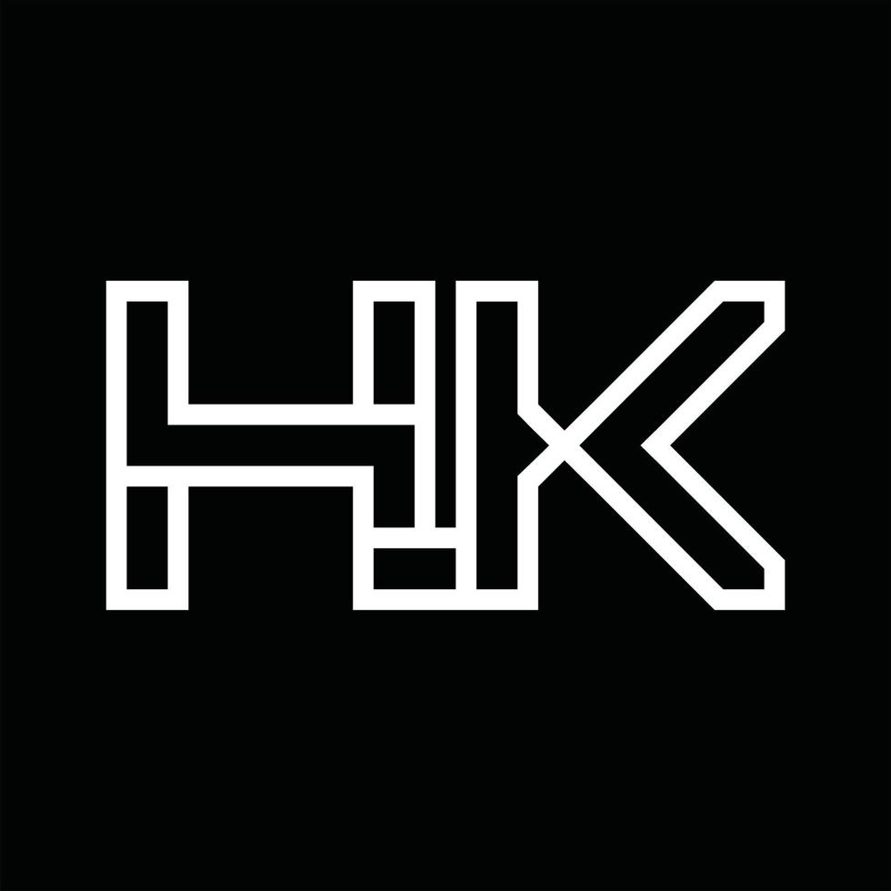 hk logo monogram met lijn stijl negatief ruimte vector