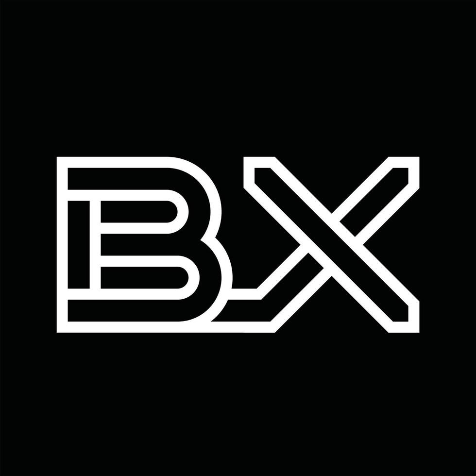 bx logo monogram met lijn stijl negatief ruimte vector