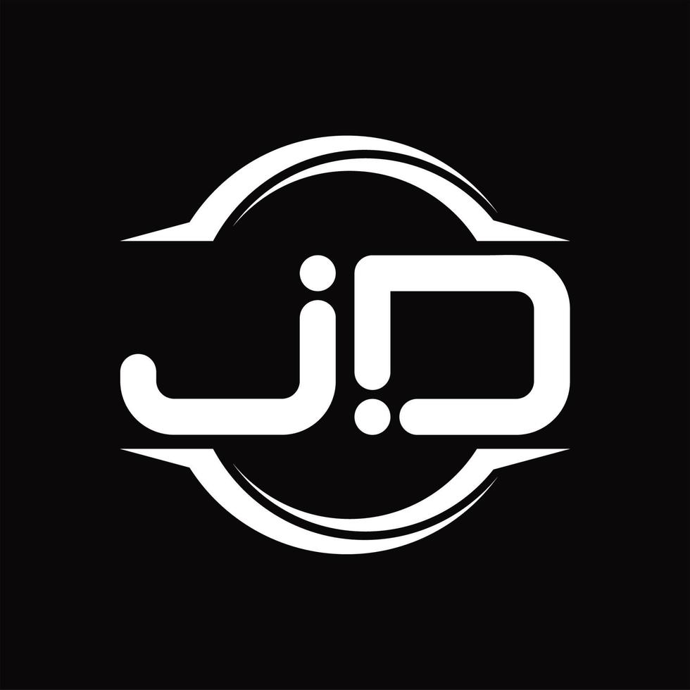 jd logo monogram met cirkel afgeronde plak vorm ontwerp sjabloon vector