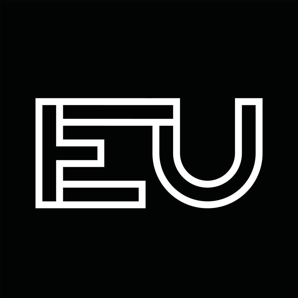 EU logo monogram met lijn stijl negatief ruimte vector