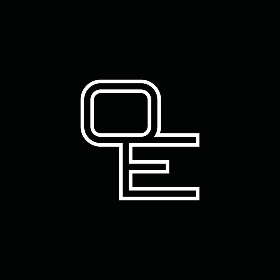 oe logo monogram met lijn stijl ontwerp sjabloon vector