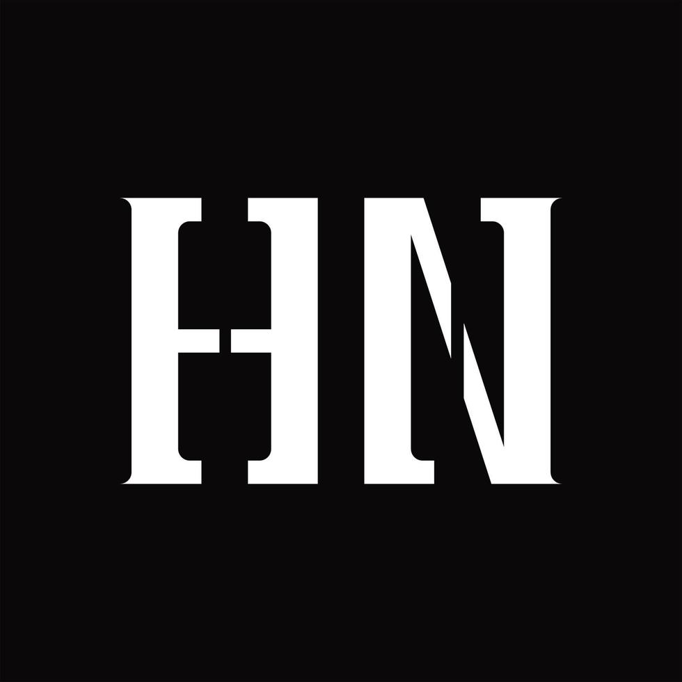 hn logo monogram met midden- plak ontwerp sjabloon vector