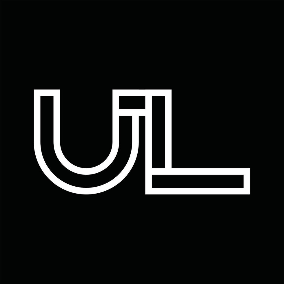 ul logo monogram met lijn stijl negatief ruimte vector