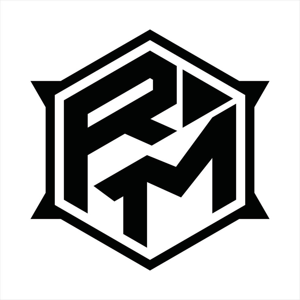 rm logo monogram ontwerp sjabloon vector