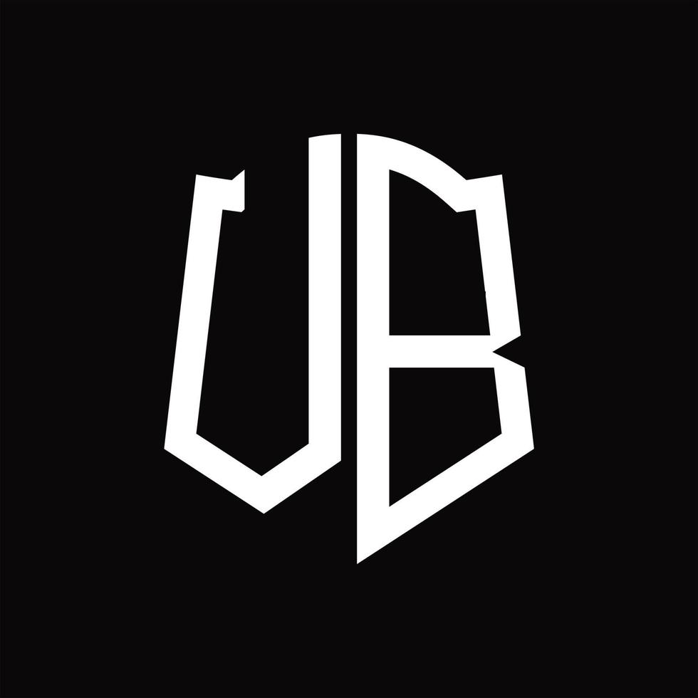 vb logo monogram met schild vorm lint ontwerp sjabloon vector
