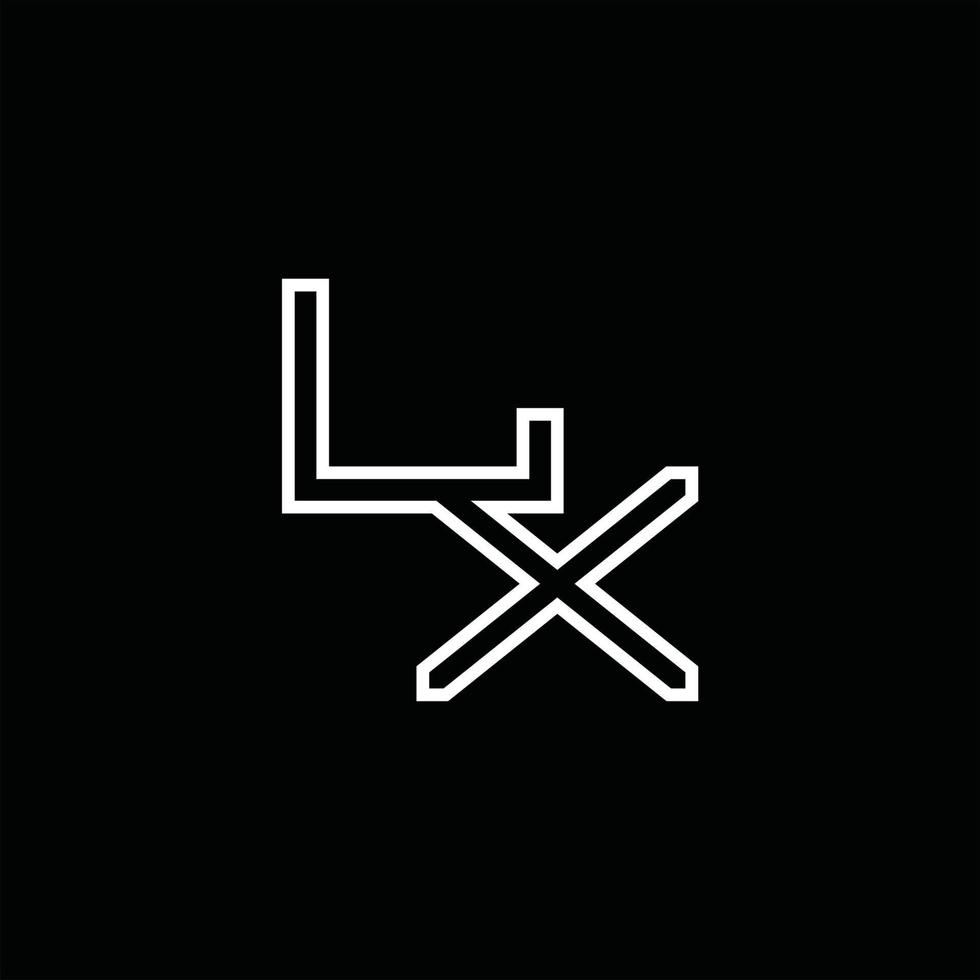 lx logo monogram met lijn stijl ontwerp sjabloon vector