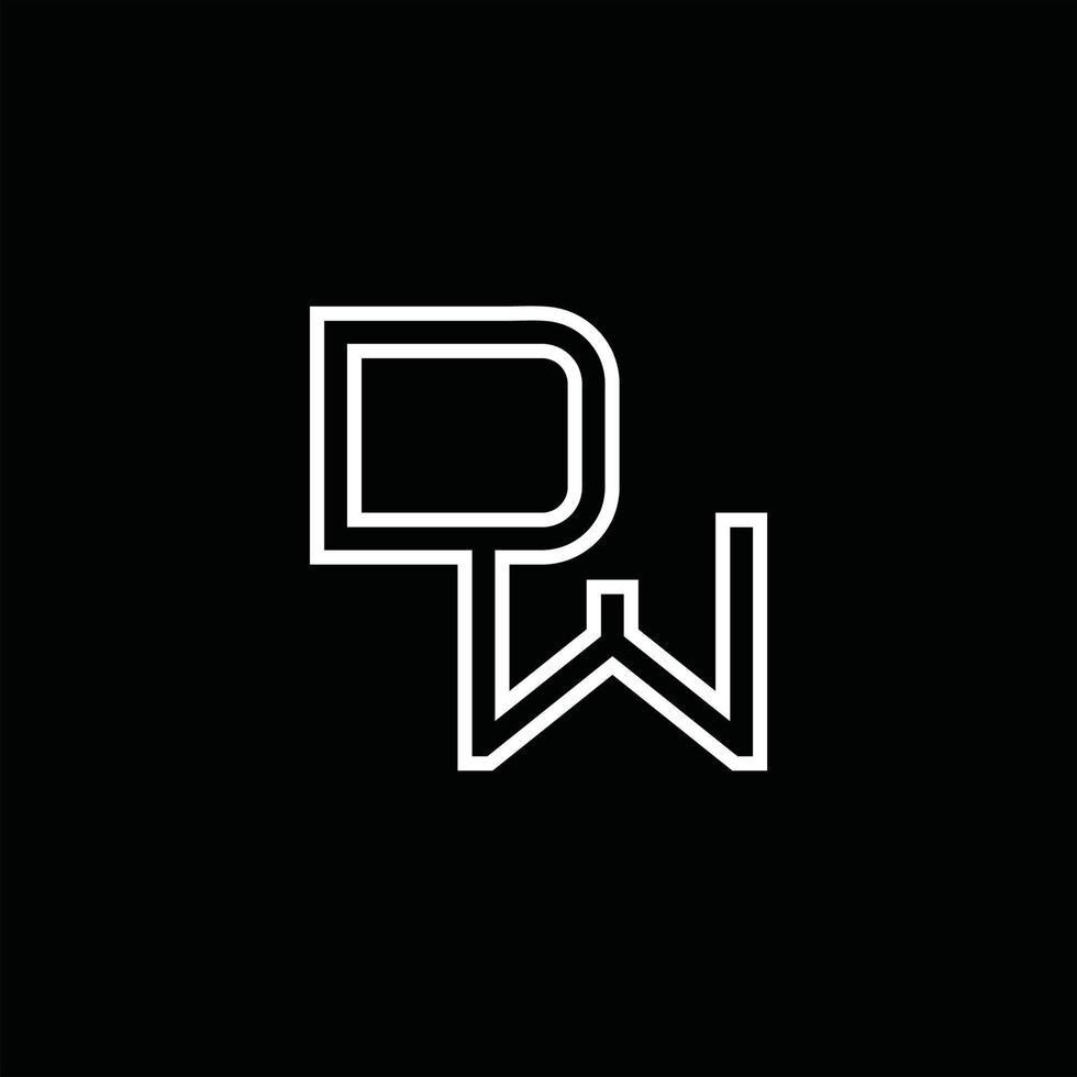 dw logo monogram met lijn stijl ontwerp sjabloon vector